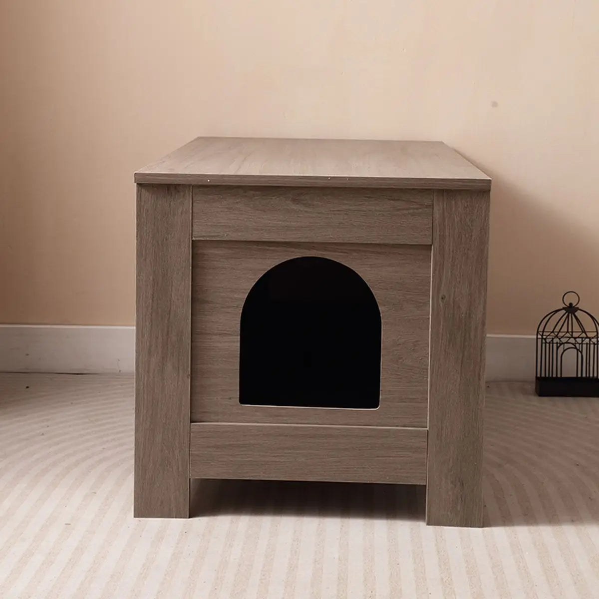 🪵 Michi’s Woodline Privacy Console

“For the cat who prefers a rustic escape… and for the human who prefers not to look at a litter box.”