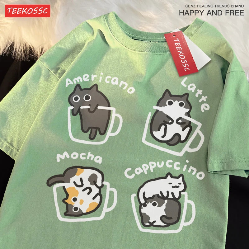 Cat Coffee Crewneck – Mocha / Latte / Americano