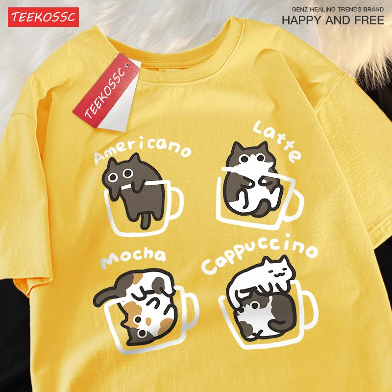 Cat Coffee Crewneck – Mocha / Latte / Americano